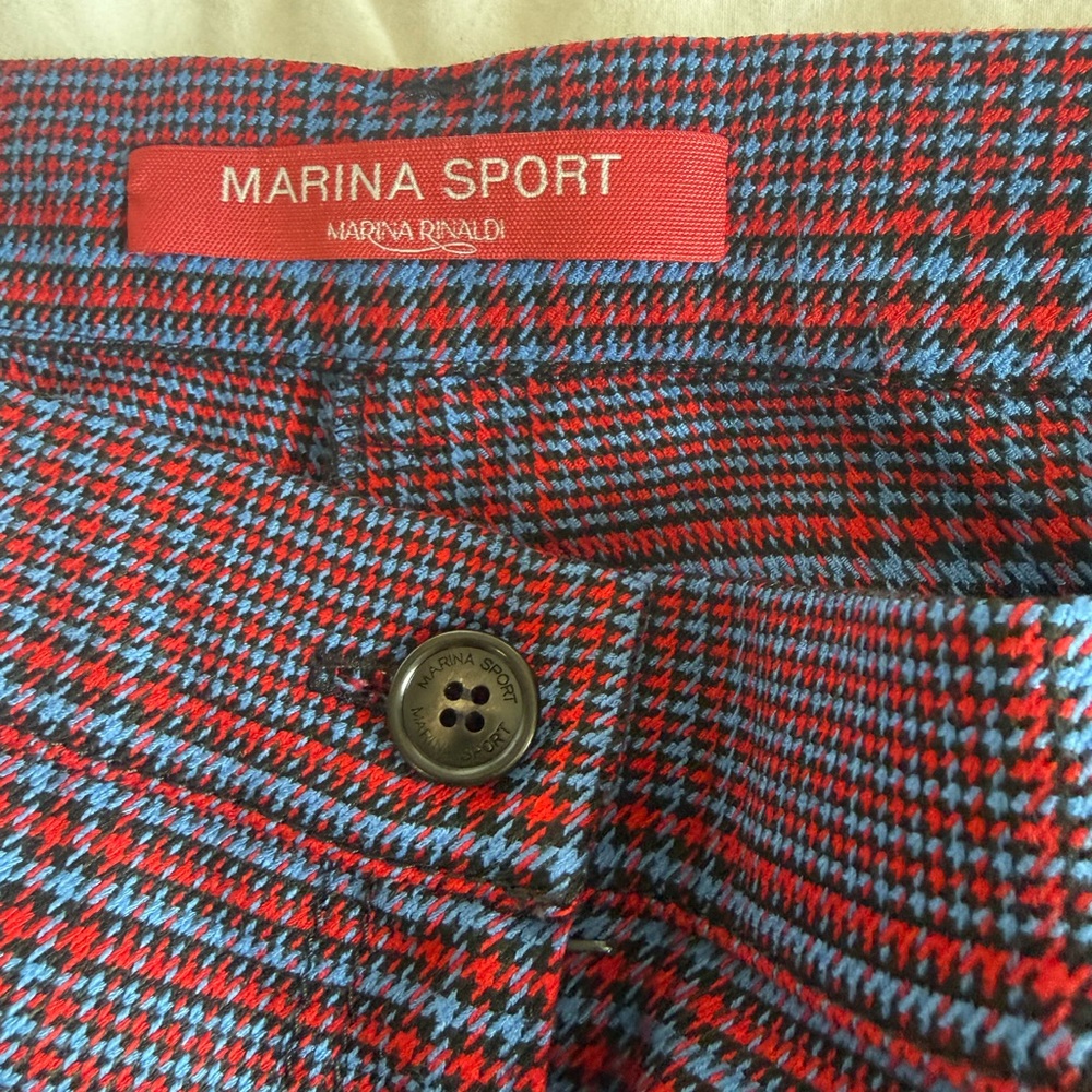 Marina Rinaldi Ragione Plaid Cropped Trousers NWT-18 - Picture 10 of 12
